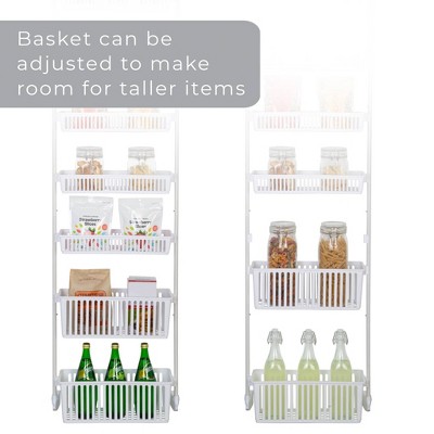 Smart Design 8-Tier Over The Door Hanging Pantry Organizer with 6 full Baskets and 2 Deep Baskets White: Steel Kitchen Storage Rack — фото 6