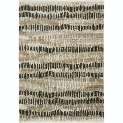 Oriental Weavers Bauer 8120D Beige/ Charcoal Indoor Area Rug - 5'3" x 7'6"