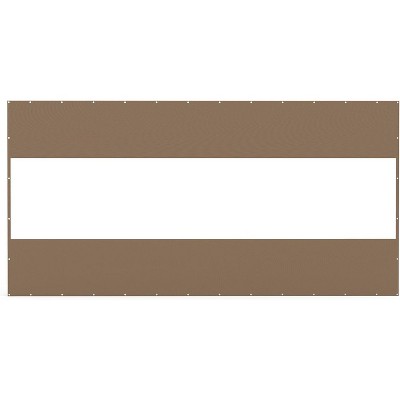 DOMETOUR Heavy Duty Outdoor Clear PVC Curtain, 18oz Waterproof, Weather & Tearproof for Patios, Gazebos, Pergolas, Privacy (8'H x 16'W, Brown)