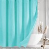 Home Mart Goods 71" x 71" - Blue Fabric Textured Glam luxury Shower Curtain With 12 Metal Hooks - 2 of 4