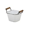 Cheung's Beatrice Lacquered Style White Metal Bin - Black RIm - 2 of 3