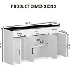 55Inch Large Sideboard Buffet Storage Cabinet, with 3-Drawer and 4 Doors, Buffet cabinets, Farmhouse Coffee Bar Cabinet - 2 of 4