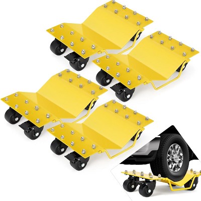 Heavy-Duty Car Dolly Set - 8000 LBS Capacity Wheel Dollies with Security Lock (2 or 4-Piece)