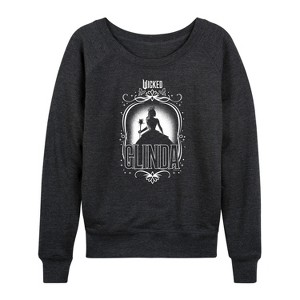 Women's - Wicked - Glinda Silhouette Lightweight French Terry Wide Neck Long Sleeve Shirt - 1 of 4