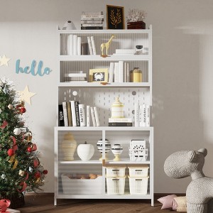 Okak Tall Cabinet with Anti-Tip Design, Pantry Cabinet with 6 Level Flip Doors and Pegboard, Cabinet for Kitchen, Dining Room, Living Room - 1 of 4
