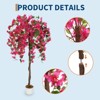 Orieon 5FT Artificial Bougainvillea Tree with Pink Flowers, Faux Tall Bougainvillea Plant with Natural Trunk for Indoor Outdoor Decor - 3 of 4