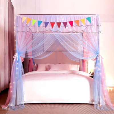 YEERSWAG Elegant Princess Twin Size Bed Canopy Bed Curtain Nets Holiday Present For Girls