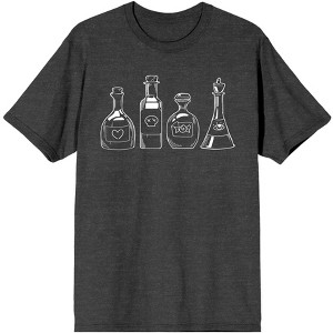 Halloween White Apothecary Bottles Men's Charcoal Heather Graphic Tee - 1 of 3