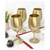 ChicFurnit Drinkware Metallic Plastic Wine Glasses Unbreakable Acrylic Design for Modern Entertaining, Gold, 2.88"*2.88"*8.88" - 3 of 4