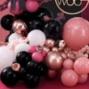 PartyWoo Balloon Arch Kit Pink Black Dusty Fuchsia Rose Gold 4D Foil 140 pcs - 3 of 4