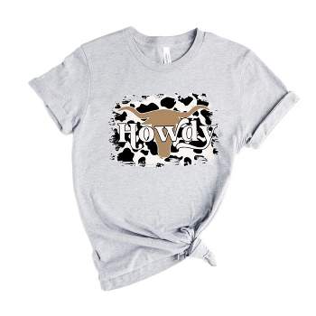 Simply Sage Market Women's Howdy With Cow Print Short Sleeve Graphic Tee