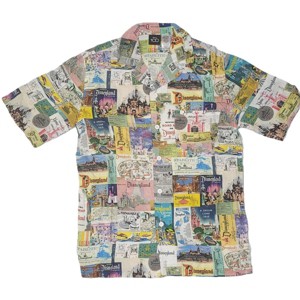 Disney Parks Disney100 Anniversary Disneyland Button Down Woven Shirt Adult Small - 1 of 3