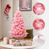 LuxenHome 5Ft Pink Cherry Blossom Christmas Tree with Fiber Optic Lights & Pinecone Star Topper - 2 of 4