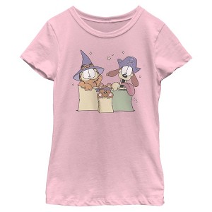 Girls Garfield Cat Dog and Teddy Bear Bag Surprise T Shirt - 1 of 4