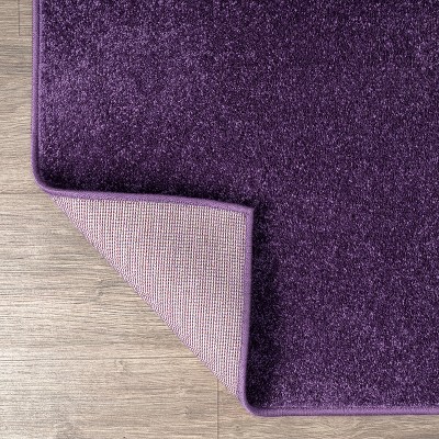 Purple 5' Square Low-Pile Synthetic Area Rug