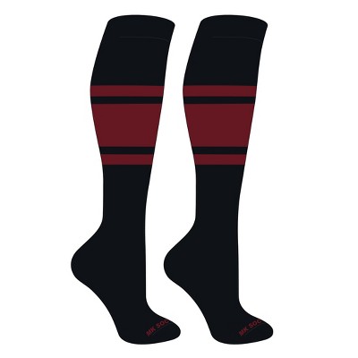 MK Socks Striped OTC Baseball, Softball, Football Socks (B) Black, Cardinal