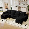 Kayamas 107'' Soft Corduroy Modular L-Shaped Sectional Sofa, 3-Seater Couch with Movable Ottoman for Living Room - 2 of 4