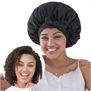 Wikineon Silk & Satin Hair Bonnet for Sleeping - Ideal for Wavy, Curly & Natural Hair: Protects Strands While You Rest - 1 of 4