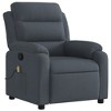 vidaXL Velvet Massage Recliner Chair for Elderly - Dark Gray, 135° Manual Recline, 6-Point Vibration, Side Pocket, Sturdy Frame - 3 of 4