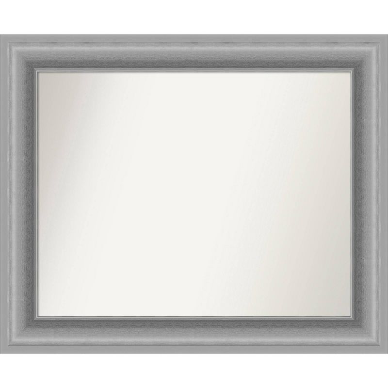 34&#34; x 28&#34; Non-Beveled Peak Polished Nickel Wall Mirror - Amanti Art, 1 of 9