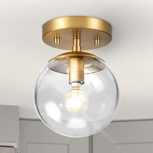 Urban Ambiance Luxury Minimalist Indoor Ceiling Light,  7-7/8''H x 5-7/8"W x 5-7/8''D,  Brushed Bronze Finish, UHP4442 - 1 of 4