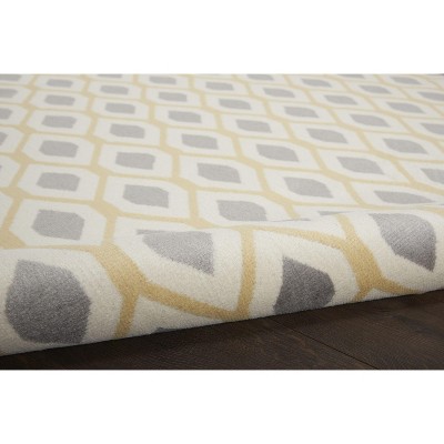 Handmade White Geometric Synthetic 5' x 7' Area Rug