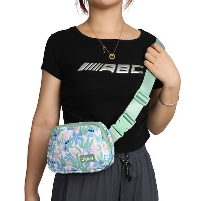 Disney Stitch Tropical Print 7.75" Green Fanny Pack — фото 7