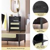 Nightstand with Charging Station and LED Lights, Bedside Table with 2 Rattan Drawers, USB Ports & Outlets, Storage Cabinet for Bedroom or Living Room - 4 of 4