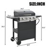 NAYSAYE Grill Racks 4 Burner Stainless Steel Gas Grill with Side Burner and Thermometer for Outdoor BBQ, Black, 44.8"*13.3"*39.3" - 2 of 4
