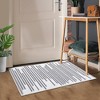 Modern Berber Stripe Rug Indoor Farmhouse Area Rug Low Pile Non Slip Throw Rug - 2 of 4