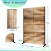 TOAOTBNBO 3-Panel Metal Privacy Screen, Decorative Privacy Fence Panels with Stand, Outdoor Privacy Screen for Patio, Natural Oak - 3 of 4