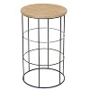 Evergreen Beautiful Springtime Metal and Wooden Side Table, Set of 3 - 16 x 16 x 26 Inches Fade and Weather Resistant Decoration - 3 of 4
