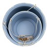 Set of 2 Hanging Planters Blue Metal, Wood & Cotton - Foreside Home & Garden - 3 of 4