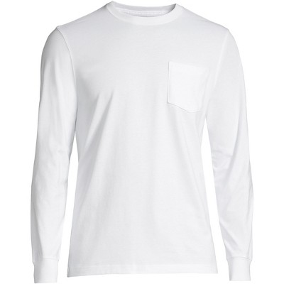 Lands' End Men's Super-t Long Sleeve T-shirt With Pocket - Large ...