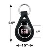 East Stroudsburg University of Pennsylvania Secondary Logo Black Leather Keychain - 2 of 4