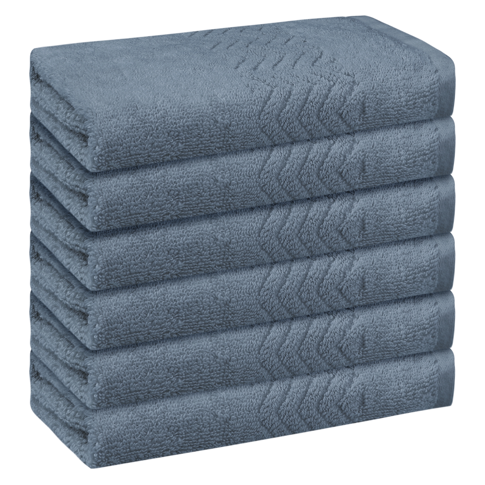 Unique Bargains Cotton Highly Absorbent Multi-Purpose Bathroom Washcloths 13" x 13" Dark Blue 6 Pcs