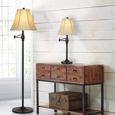 57.5" Swing Arm Floor Lamp Bronze  - Cresswell Lighting