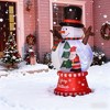 NAYSAYE 8FT Christmas Inflatable Snowman with Crystal Ball Body Outdoor Holiday Decoration for Yard Garden Display, Multicolor, 57"*40.3"*95.8" - 3 of 4