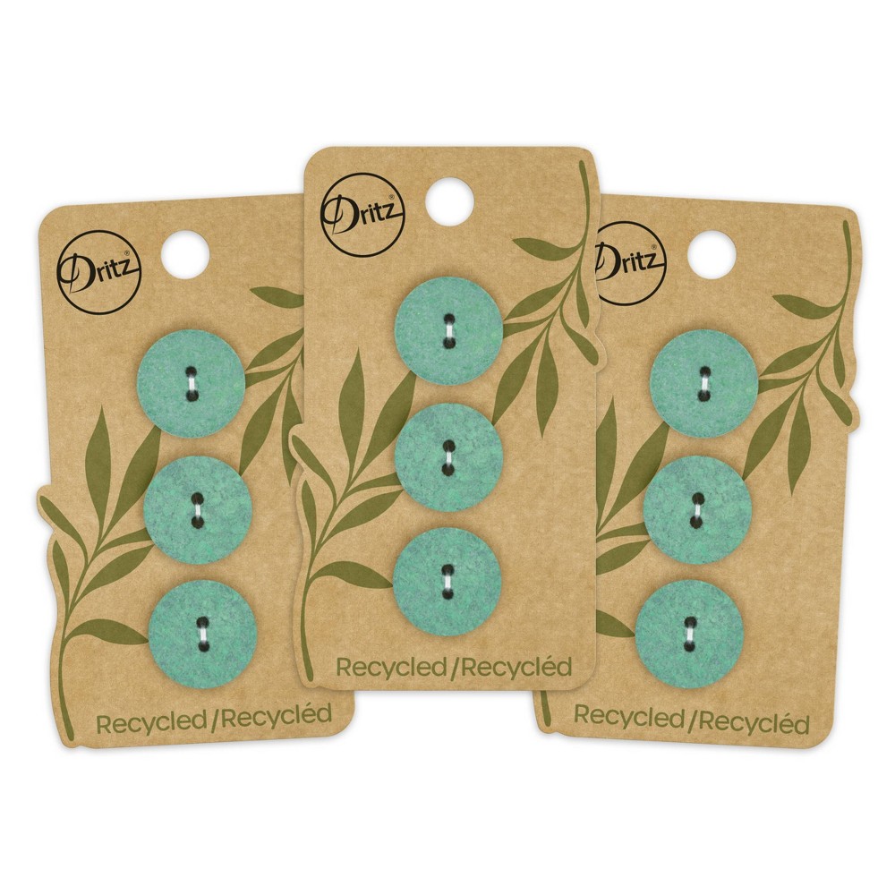 Dritz 18mm Recycled Cotton Round Buttons Dark Green
