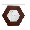 VYNXARIA 18.5" x 18.5" Hexagon Mirror with Solid Wood Frame, Wall Decor for Living Room Bathroom Hallway, Dark Brown - 4 of 4