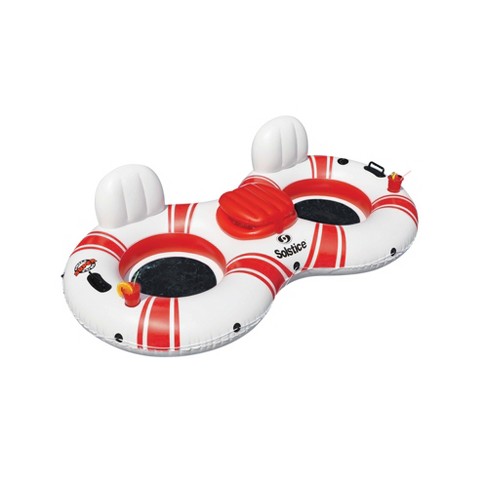 Solstice Super Chill 3 Person Floating Island (White / Red)