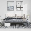 vidaXL California King Metal Bed with Headboard, Under Bed Storage, Noise Free, Black, No Mattress - 3 of 4