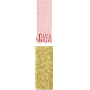 REGALWOVEN 2 Packs Soft Absorbent Cotton Hand Towels with Tassels 14" x 30" - 1 of 4