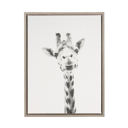 24" x 18" Giraffe Framed Canvas Art - Uniek - image 1 of 3