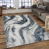 LunaLulinlk 60''x31.5'' Luxury Area Rug in Blue and Grey Abstract Design - 2 of 4