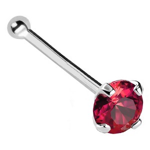 Jewelry Avalanche 22G 14K Gold Ball-end Nose Stud with Ruby Gemstone - 1 of 2