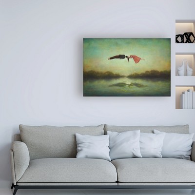 Dreamers Meeting Place Green and Tan Canvas Art Print
