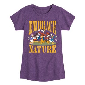 Girls' - Disney - Embrace Nature Fitted Short Sleeve Graphic T-Shirt - 1 of 4