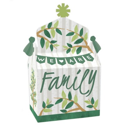 Big Dot of Happiness Family Tree Reunion - Treat Box Party Favors - Family Gathering Party Goodie Gable Boxes - Set of 12