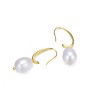 Guili Sterling Silver Gold Plated Earrings with Freshwater Pearls, featuring dangling style perfect for both casual and formal wear. - 2 of 3